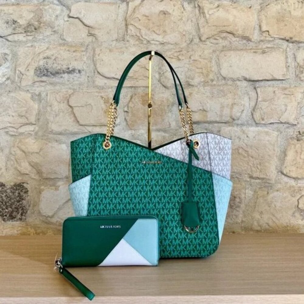 Last Set $900 Retail Michael Kors Jet Set Palm purse & wallet - On Sale mk1